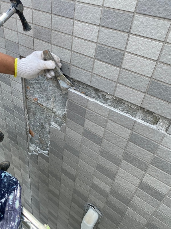 東京都江戸川区　K様邸　雨漏り補修　外壁からの雨水侵入　タイル外壁 (6)
